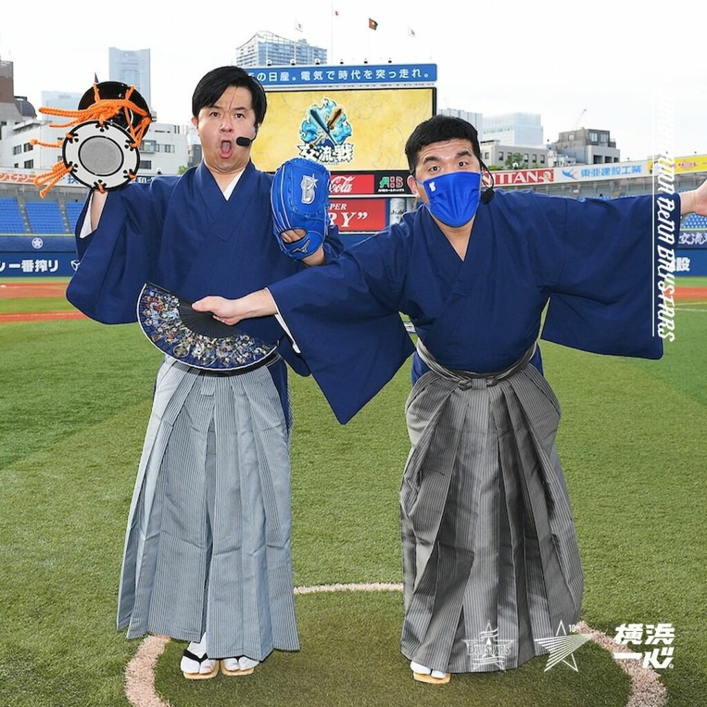 YOKOHAMA-DeNA-BAYSTARS: . 今日のファーストピッチセレモニーには「交流戦SERIES 2021」の応援隊長に就任した #すゑひろがりず さんが登場! . 「死ぬほど緊張しました。 練習…