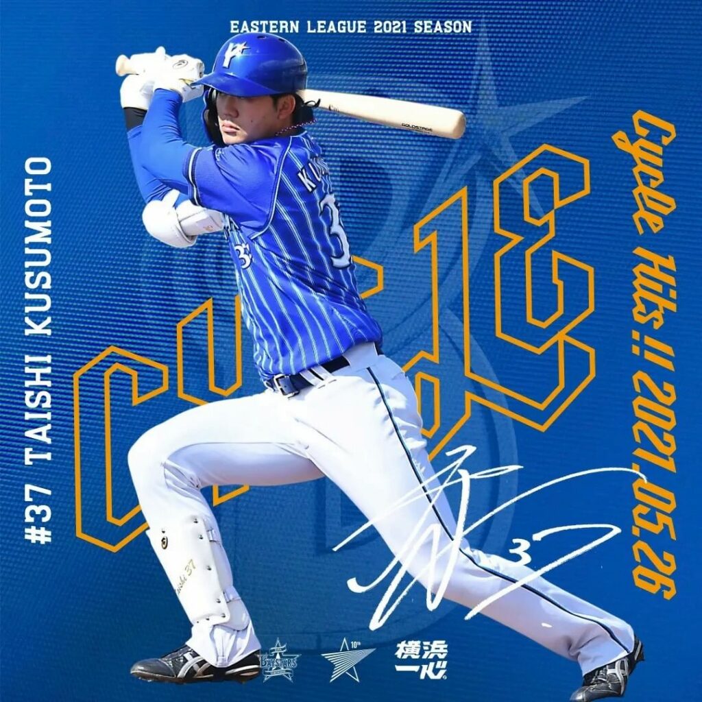 YOKOHAMA-DeNA-BAYSTARS: .
#楠本泰史 選手が本日、イースタン・リーグ(vs楽天 森林どり泉) にて #サイクル安打 を達成しました!
.
【打撃内容】
第1打席 左中間2ベース
第2…