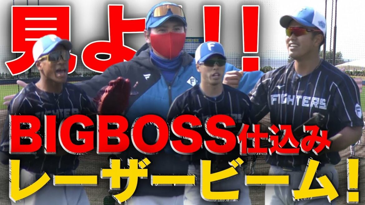 Hokkaido-Nippon-Ham-Fighters: 【2022春季キャンプ】見よ!これがBIGBOSS仕込みのレーザービーム!!