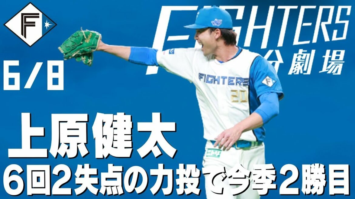 Hokkaido-Nippon-Ham-Fighters: 【ファイターズ1分劇場】上原健太6回2失点の力投で今季2勝目!
