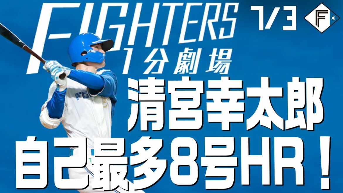 Hokkaido-Nippon-Ham-Fighters: 【ファイターズ1分劇場】清宮幸太郎 自己最多8号HR!