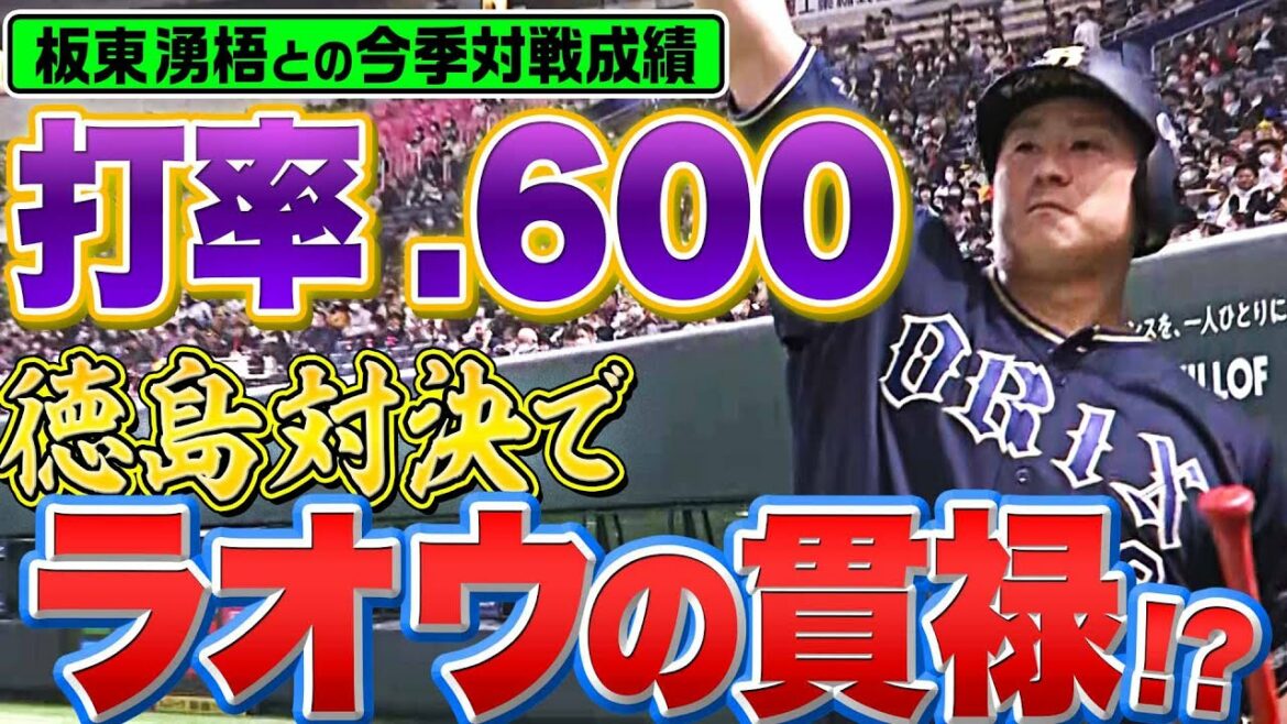 Pacific-League: 【板東ピンチ!?】杉本裕太郎『対戦打率.600 “徳島対決”でラオウの貫禄見せる』