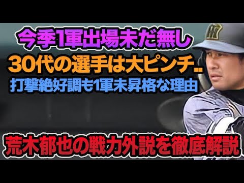 【今季1軍未昇格】荒木郁也は2021年戦力外になってしまうのか!? 33歳で一塁専門は厳しすぎる【阪神タイガース】