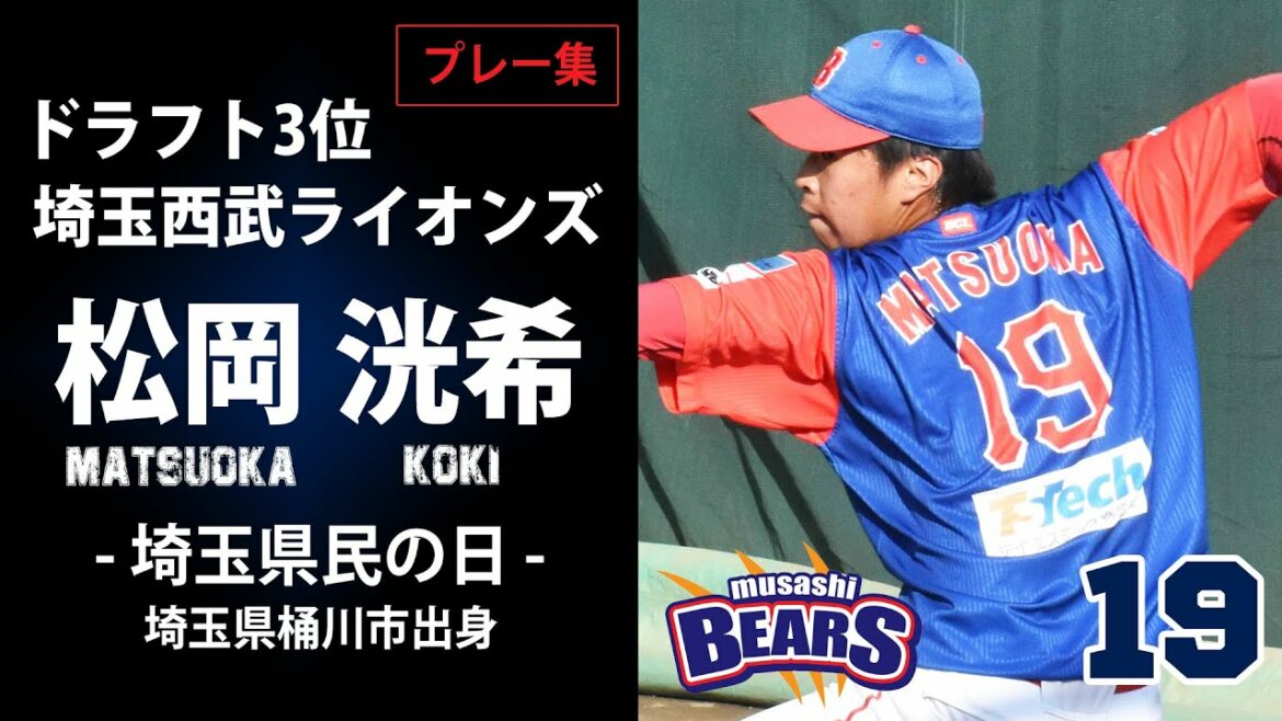 【埼玉西武ライオンズドラフト3位】松岡洸希選手の投球プレー集