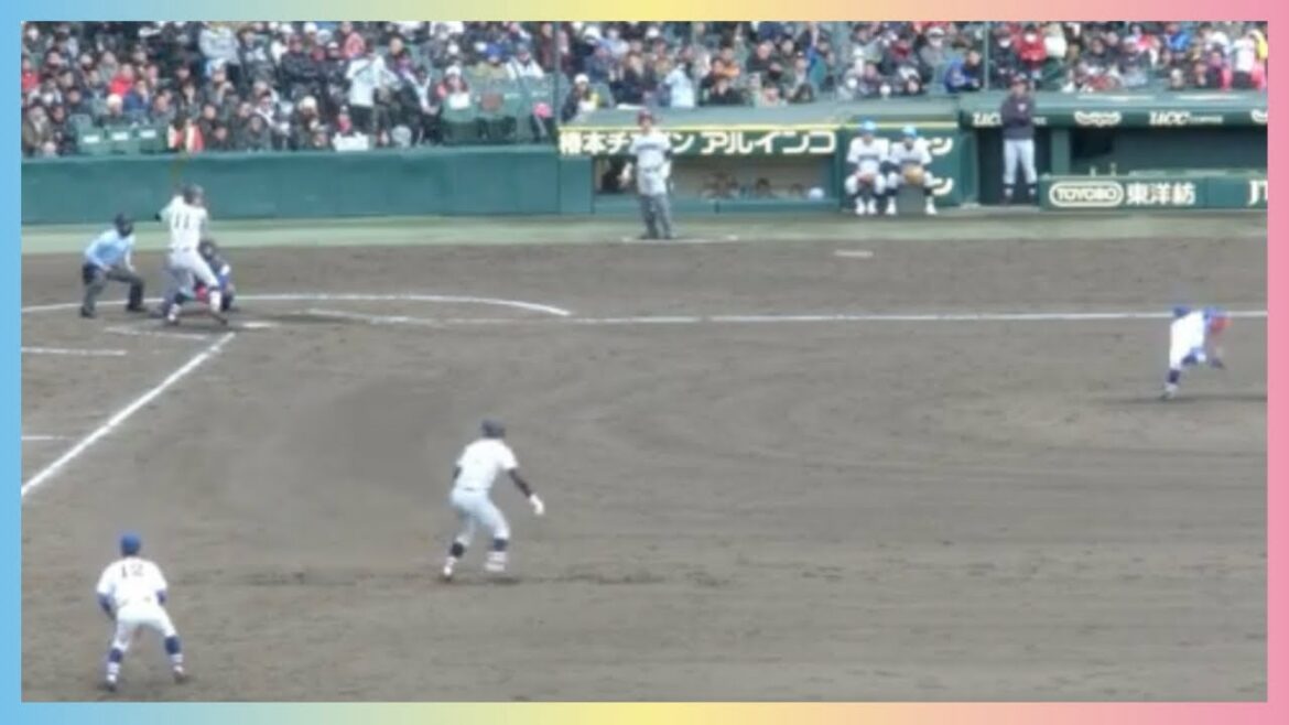 明豊 若杉晟汰投手 VS 横浜 松本隆之介選手 2019センバツ甲子園 1回戦 3回裏 阪神甲子園球場 2019.3.24