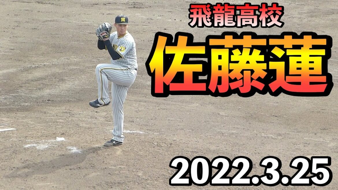 佐藤蓮(飛龍)のピッチング練習 投球フォーム【阪神タイガース 2022年3月25日 対中日ドラゴンズ プロ野球 2軍ファーム戦 ウエスタンリーグ ナゴヤ球場】