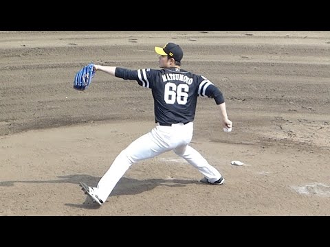 松本裕樹ピッチングフォーム 投球練習 投げ方【2022年 ソフトバンクホークス対中日ドラゴンズ プロ野球 2軍ファーム戦 ウエスタンリーグ ナゴヤ球場】