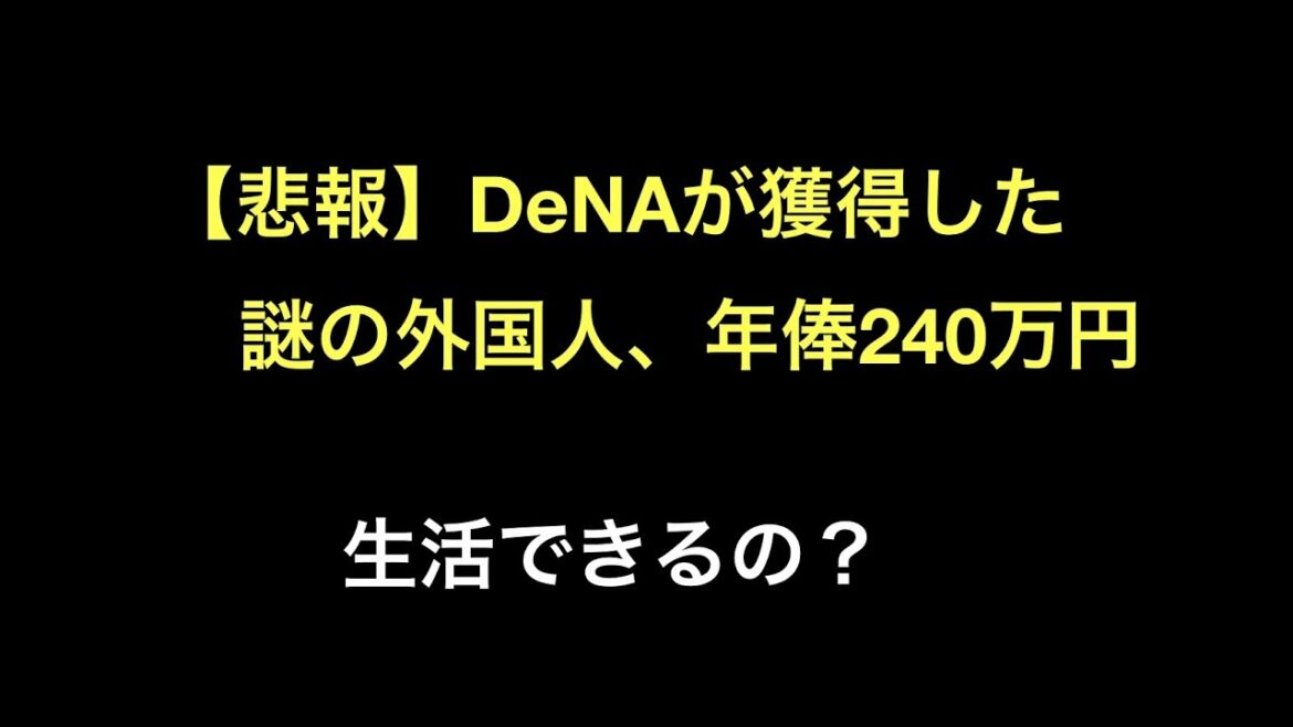 【悲報】DeNAが獲得した謎の外国人、年俸240万円 【野球】