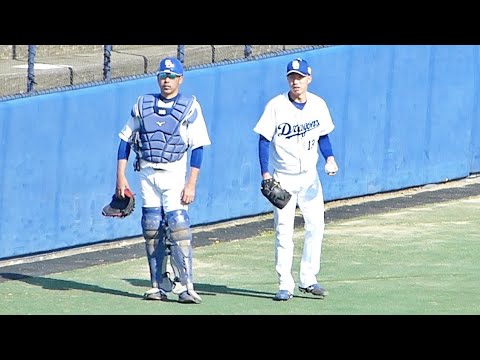 中日ドラゴンズ2軍ファーム 橋本侑樹投手とブルペンキャッチャー【2022年プロ野球 ウエスタンリーグ ナゴヤ球場】
