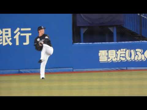 千葉ロッテ 美馬学 投手 試合前キャッチボール フォーム