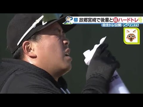 ドラ柳裕也が故郷・宮崎で「柳塾」開講 ハードな自主トレに後輩から悲鳴 「ぼんちくん」も乱入