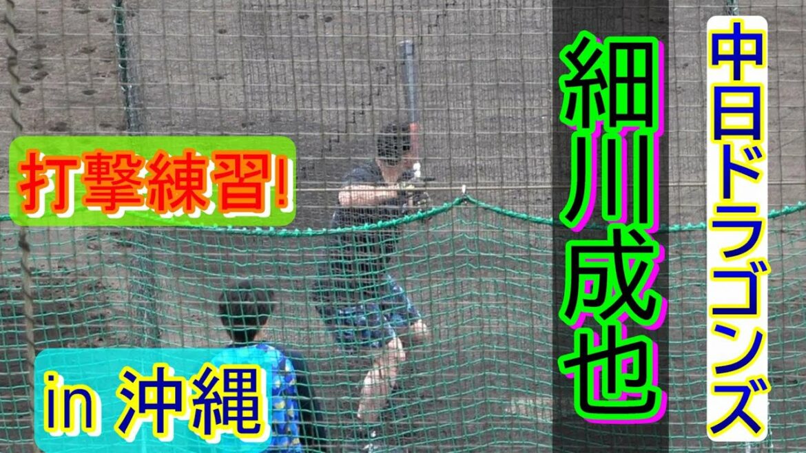 【2023自主トレ】中日ドラゴンズの一員となった細川成也選手・・・打撃練習で豪快スイング!