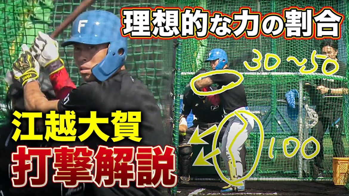 バッティング好調・江越大賀の打撃解説 力の割合を今成亮太が解説<2/7ファイターズ春季キャンプ2023>