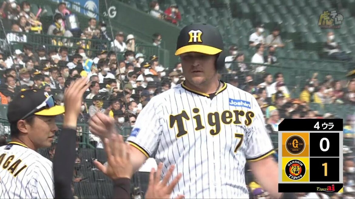 Hanshin-Tigers: 【先制】板山選手のピッチャーゴロがフィルダースチョイスとなり先制に成功!【2023/3/12T-G】