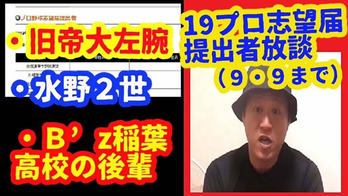【国立大の左腕が2人】プロ志望届提出者放談1(19ドラフト)