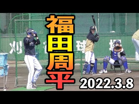 福田周平 打撃練習 打ち方 フォーム【オリックス 2022年 プロ野球】
