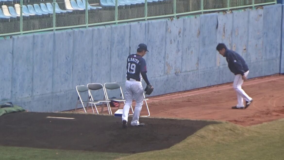 埼玉西武ライオンズ紅白戦20180222、スターティングメンバー発表と齊藤大将投手の投球練習