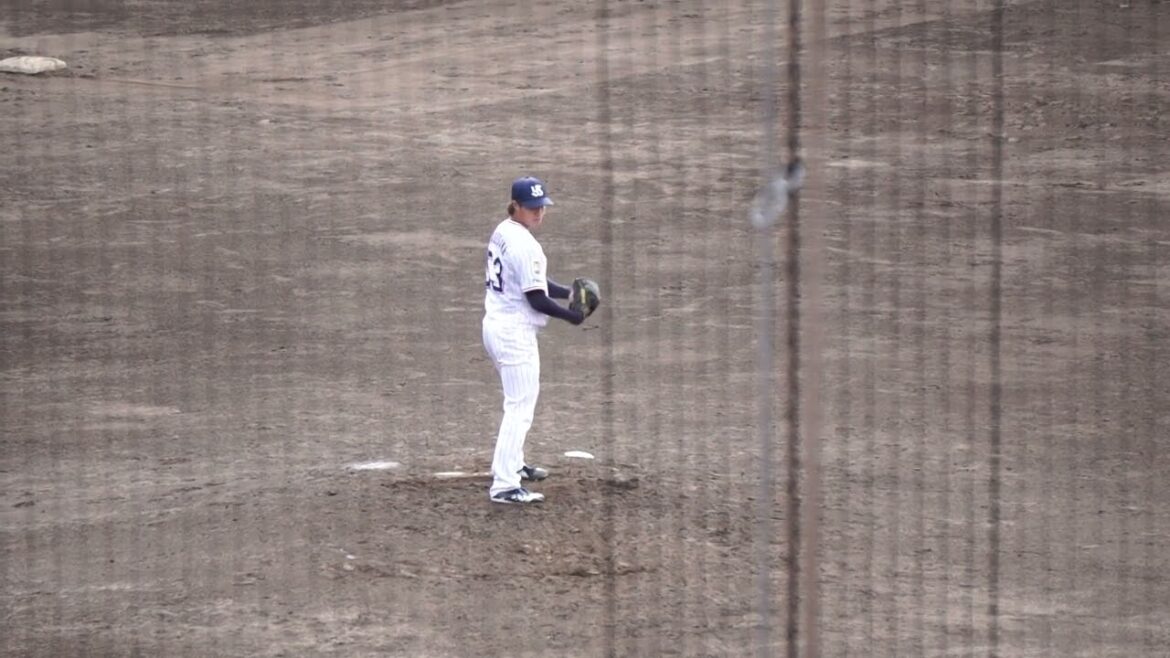 2023/2/19(日) 投球練習(9回表) 長谷川宙輝(東京ヤクルトスワローズ)