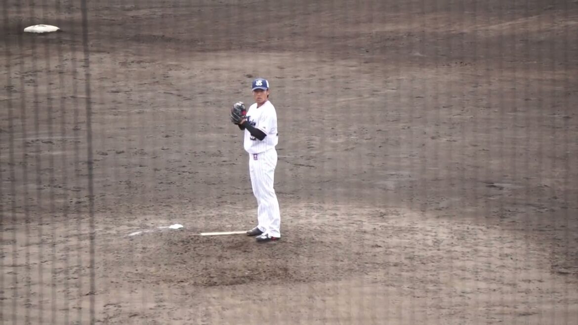 2023/2/12(日) 投球練習(8回表) 尾仲祐哉(東京ヤクルトスワローズ)