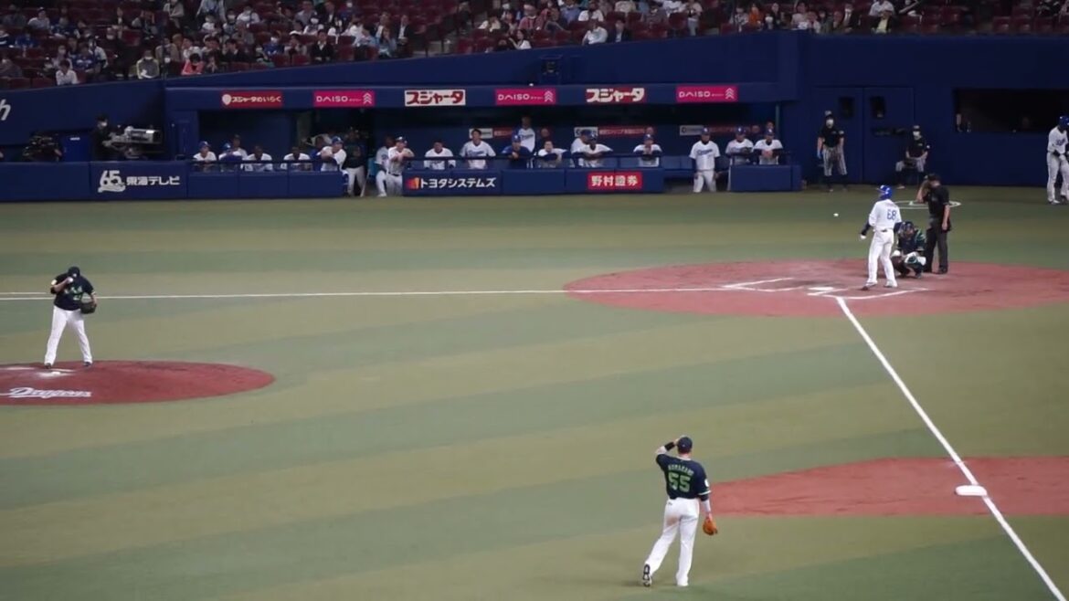 2023/4/5(水) 大西広樹 空振り三振 中継ぎ登板(9回裏) vs 福永裕基(中日ドラゴンズ)