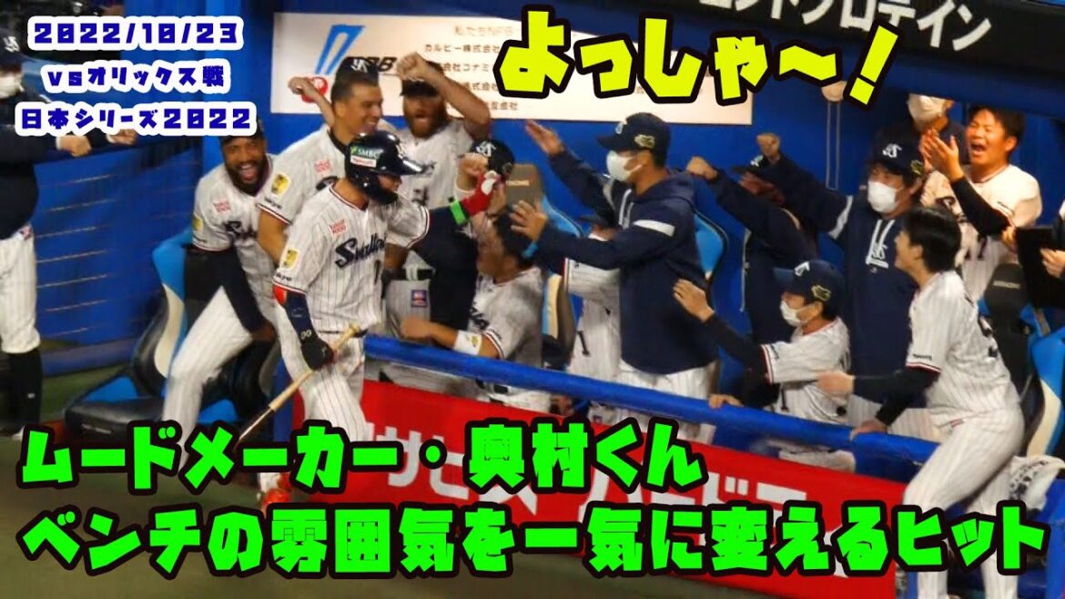 ムードメーカー奥村くん ベンチの雰囲気を一気に変えるヒット!! 2022/10/23 vsオリックス