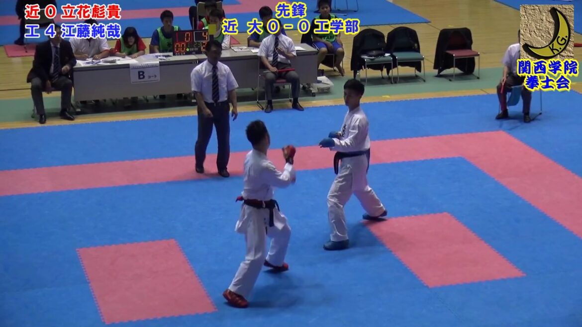 空手道 Karate 2018 近畿大学・立花彪貴vs近畿大学工学部・江藤純哉 ① 第56回西日本学生 男子組手準決勝 Male Kumite Semifinal