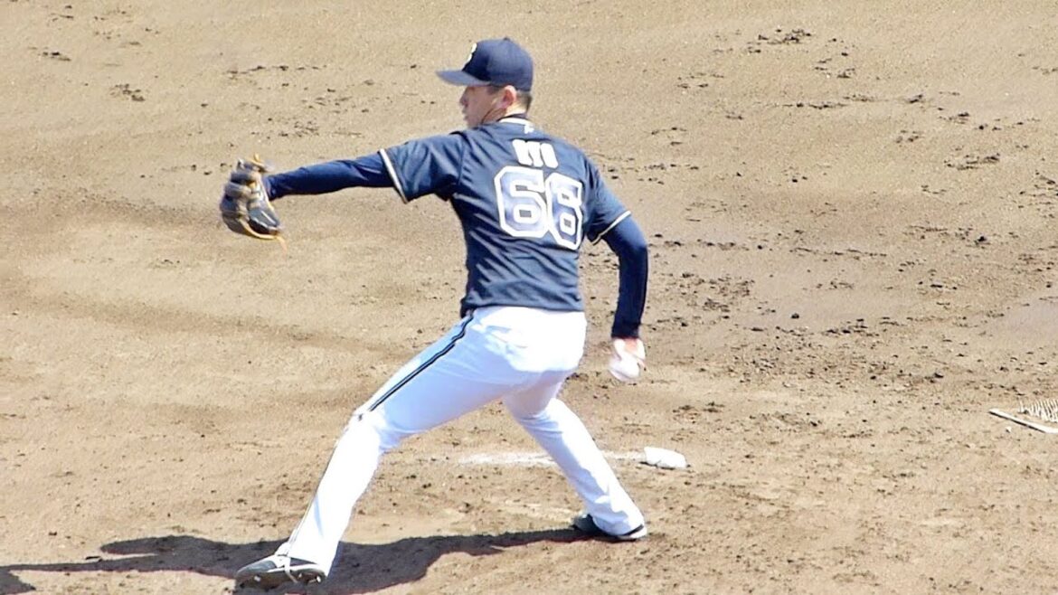 吉田凌投手のピッチング練習 投球フォーム【オリックスバファローズ 2022年プロ野球 2軍ファーム戦ウエスタンリーグ ナゴヤ球場】