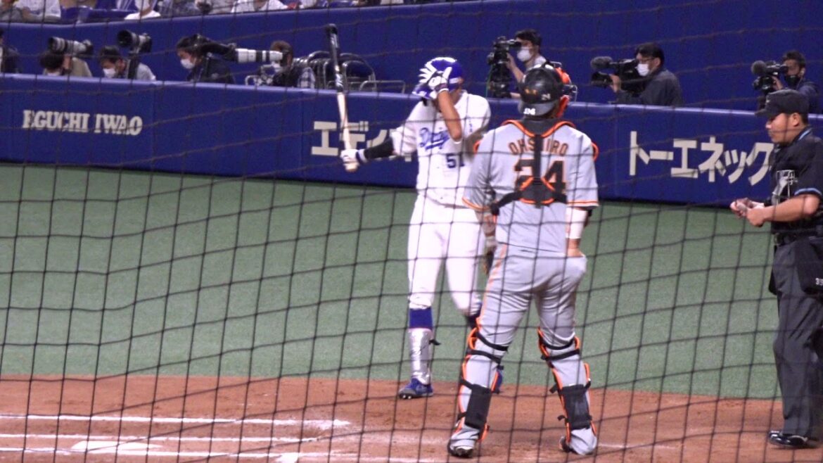 【2021/3/31時点】中日ドラゴンズ 滝野要選手 第1打席登場シーン Warking with you Novelbright 3塁側内野SS 34通路 11列 128番 からの見え方
