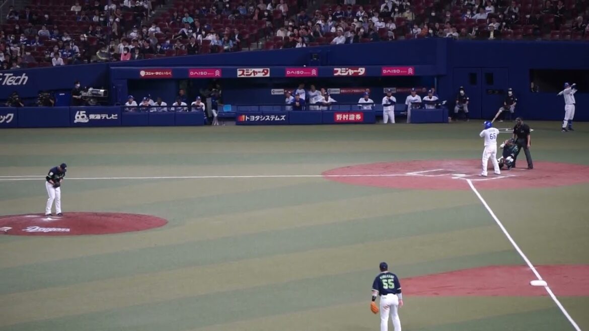 2023/4/5(水) 大西広樹 ショートゴロ 中継ぎ登板(9回裏) vs D.ビシエド(中日ドラゴンズ)