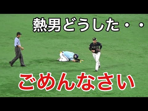 【タイムリーヒットを放つも・・】ホークス #5 松田宣浩 塁間に挟まれ、タッチアウト