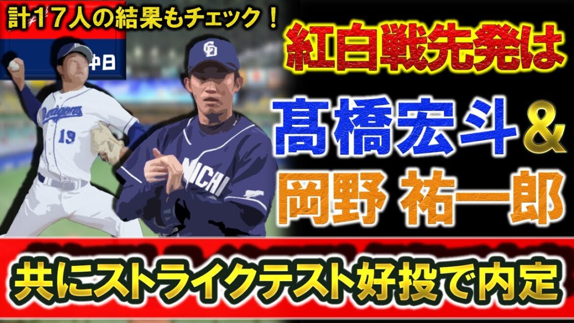 中日『髙橋宏斗』&『岡野 祐一郎』がストライクテストで好投し紅白戦先発内定!さらの全17人分のストライクテスト結果もチェック!