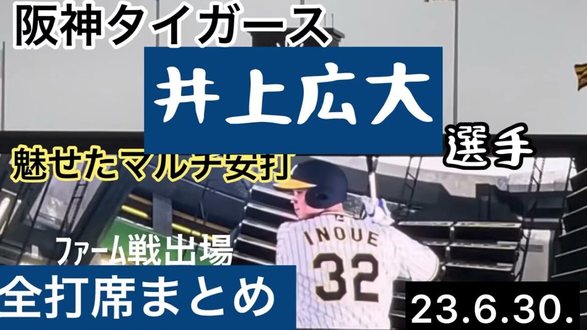 【若き大砲】魅せるスイング✨ 阪神 #井上広大 選手 ファーム戦出場 全打席まとめ 23.6.30. #阪神甲子園球場