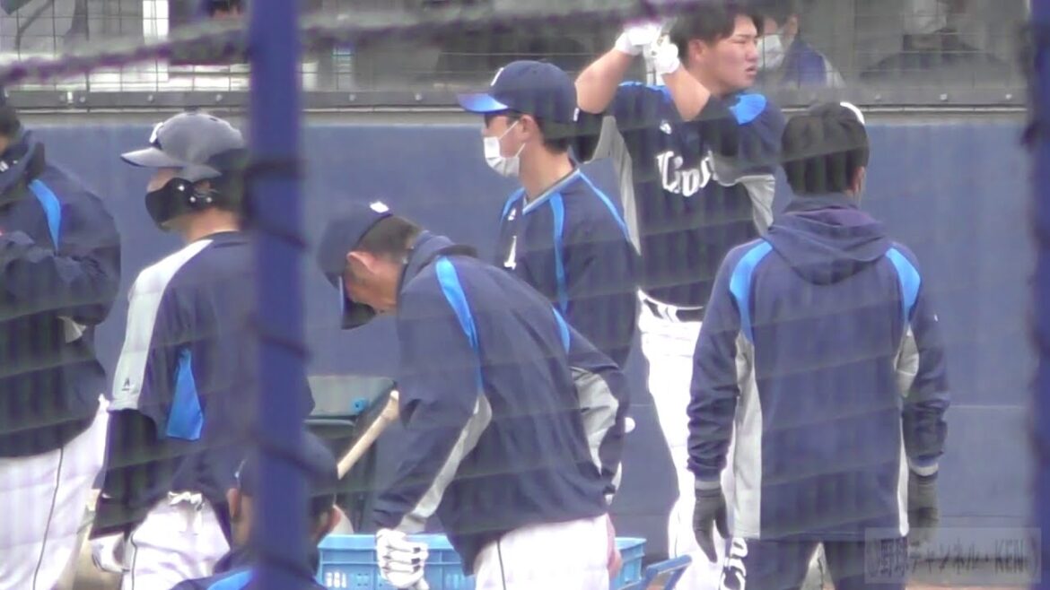 佐藤龍世のバッティング練習!後半少し岸潤一郎【2021年3月9日 オープン戦 西武ライオンズ ナゴヤ球場】