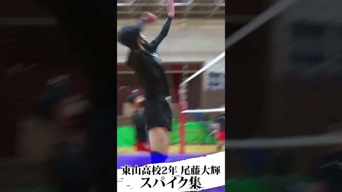 【バレーボール】東山•尾藤大輝 2年生エースの華麗なスパイク集! #shorts #バレーボール #春高バレー #春の高校バレー