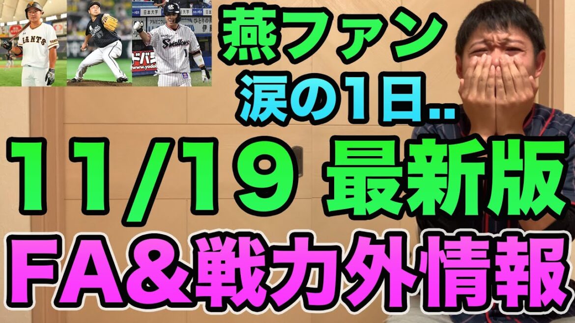 【巨人の血の入れ替えがヤバイ】FA&戦力外通告まとめ超最新情報!! 山田哲人の言葉に涙が止まらない【プロ野球 FA】