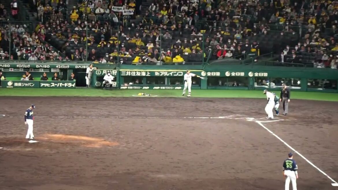 2023/4/7(金) 石山泰稚 ライトフライ 中継ぎ登板(7回裏) vs 森下翔太(阪神タイガース)