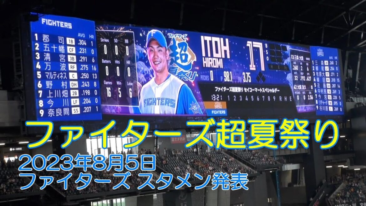 20230805 超夏祭り仕様のファイターズ スタメン発表