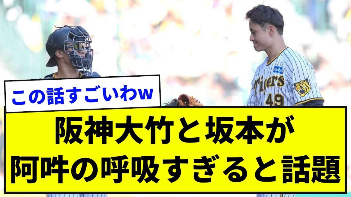 【女房】阪神・大竹投手と坂本捕手が阿吽の呼吸すぎると話題に【野球ネタまとめ】