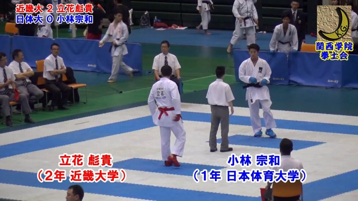 空手道 Karate 2018 立花彪貴(近畿大学)vs小林宗和(日本体育大学) 第62回全日本学生個人戦 Male Kumite
