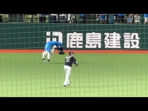 【記録挑戦まであと2日】レオ 助走なしのバク転でギネス世界記録™️へのウォーミングアップ『吠えろライオンズ』【西武vsオリックス】2023/8/24