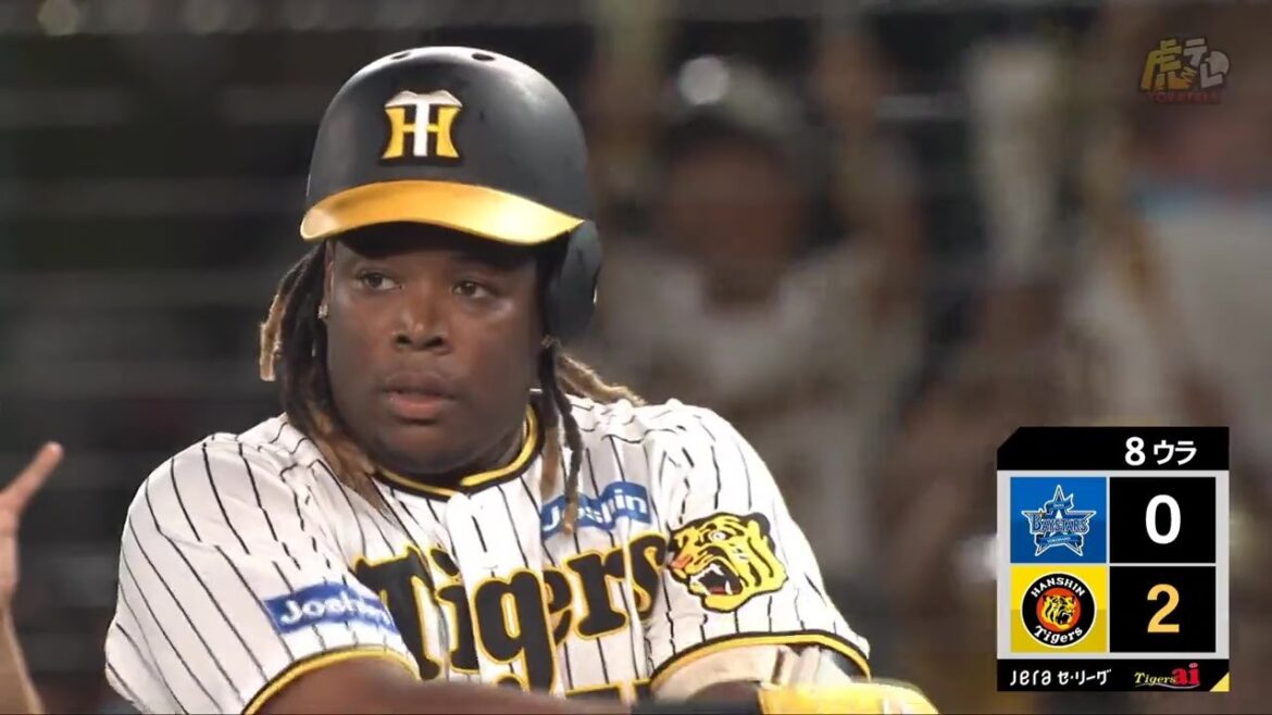 Hanshin-Tigers: 【代打策ズバリ】8回裏 代打 #ミエセス 選手のレフトタイムリーヒットで2点目!【2023/8/29T-DB】