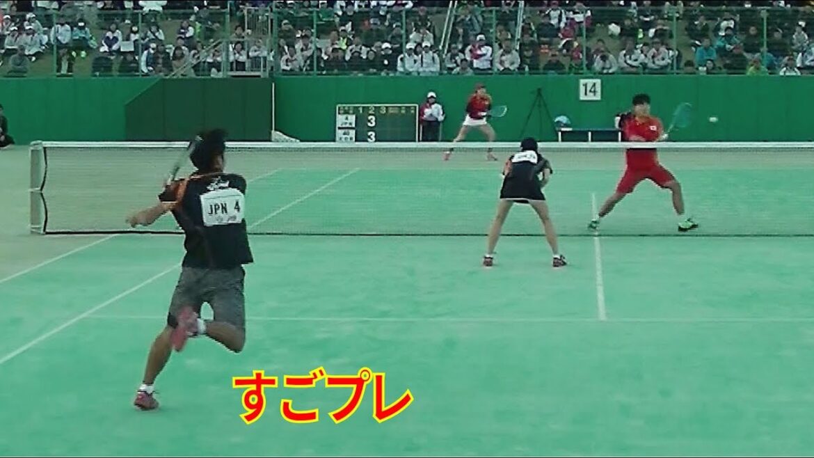 すごプレソフトテニス アジア選手権2016 ミックスダブルス 決勝戦 船水(颯)・佐々木(日本)ーキムボムジュン・キムジヨン(韓国)