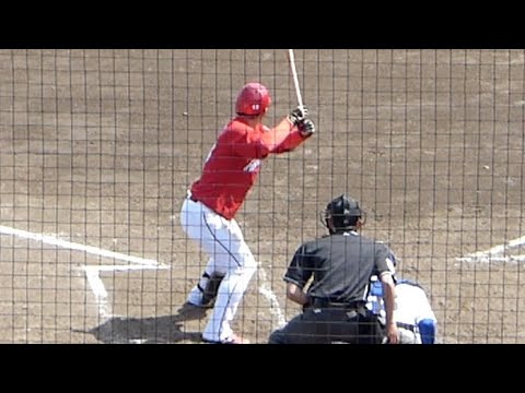正随優弥4回表バッティング【2022年4月22日 広島カープ対中日ドラゴンズ プロ野球 2軍ファーム戦 ウエスタンリーグ ナゴヤ球場】