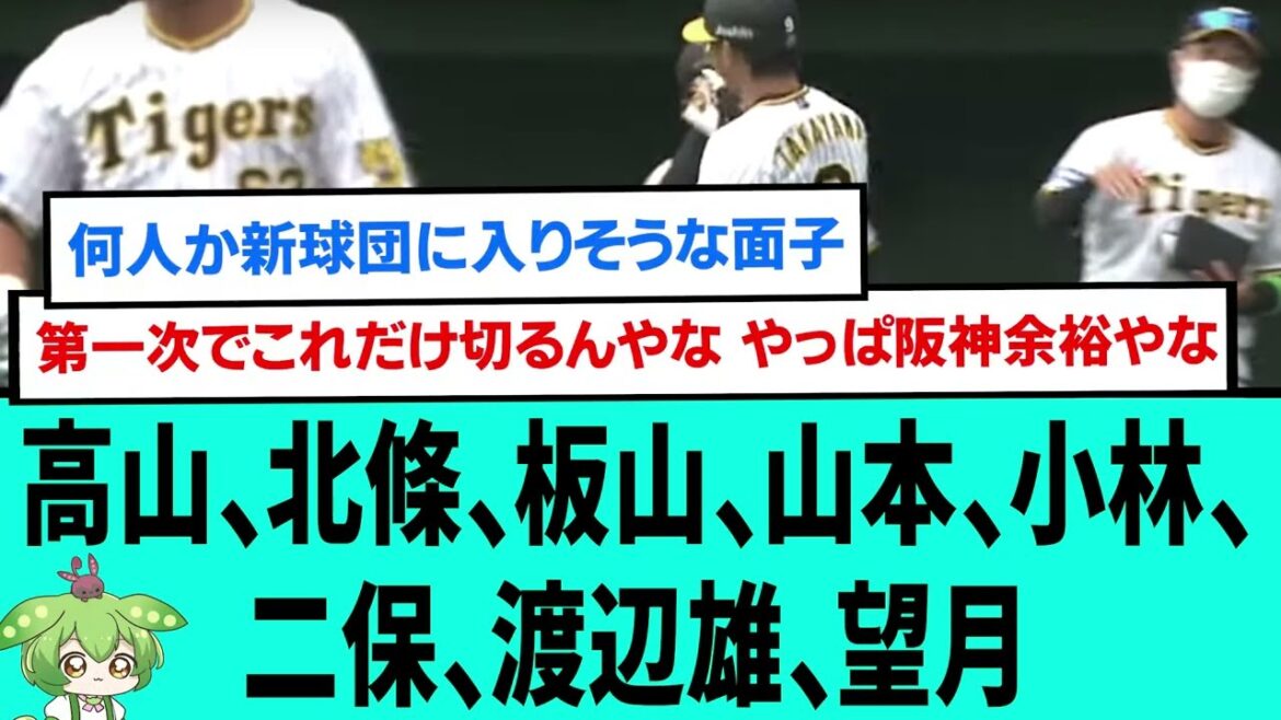 高山俊、北條史也、山本泰寛、小林慶祐、二保旭、渡辺雄大、板山祐太郎、望月惇志【阪神タイガース/プロ野球/なんJ反応まとめ・ 2chスレ・5chスレまとめ/VOICEVOX/戦力外通告】