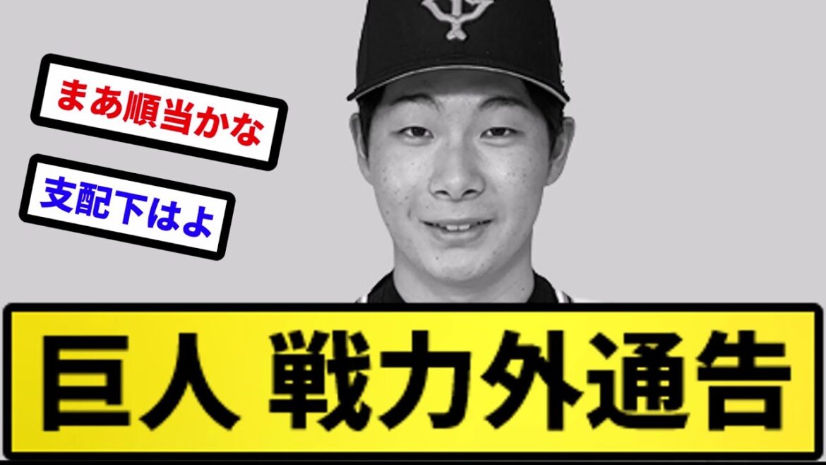 【戦力外】巨人 戦力外通告【反応集】【プロ野球反応集】【2chスレ】【5chスレ】