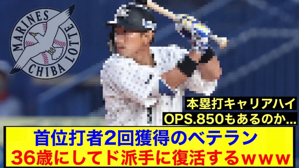 【ロッテ】首位打者2回獲得のベテラン、36歳にしてド派手に復活するwww【千葉ロッテマリーンズ】