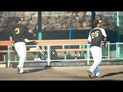 【阪神】大山悠輔&渡辺諒、練習前のキャッチボール!
