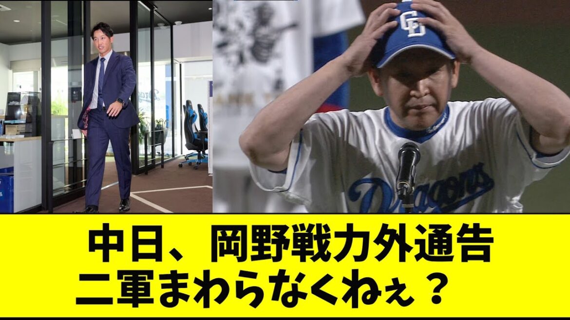 中日が岡野祐一郎に戦力外通告 現役続行を希望【なんJ反応】