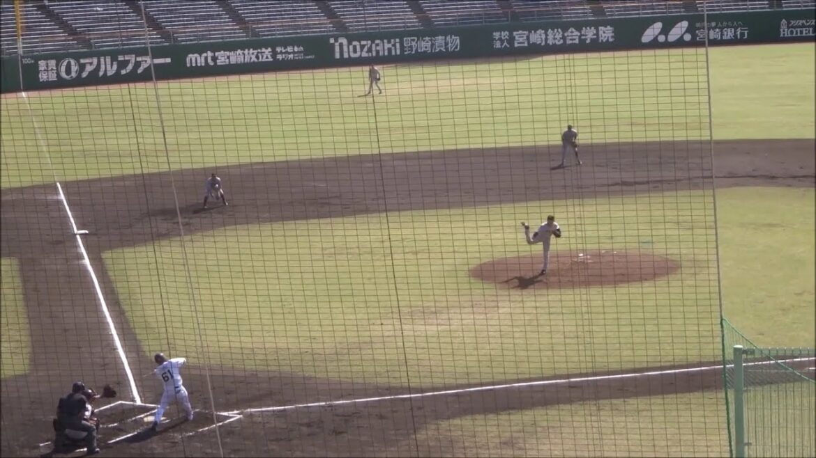 巨人先発=堀田賢慎(捕手:山瀬慎之助)、オリックス先発=川瀬堅斗(捕手:福永奨)のピッチング / 【打点】中山礼都(1回表)・岡田悠希(3回表)・福永奨(5回裏)【第20回みやざきフェニックスリーグ】