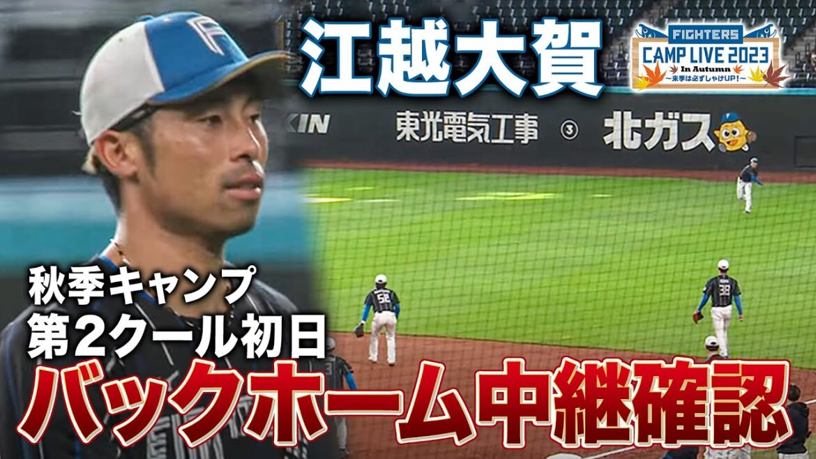 加藤豪将にアクシデントも!?バックホーム中継プレー確認<11/7ファイターズ秋季キャンプ2023>